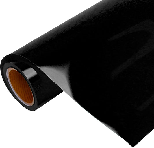 10 Yard x 20" Wide Roll Threadart Metallic Foil Black Heat Transfer Vinyl Film | Compatible with Venture Explore and Maker, Silhouette Cameo, & Large Format Cutters