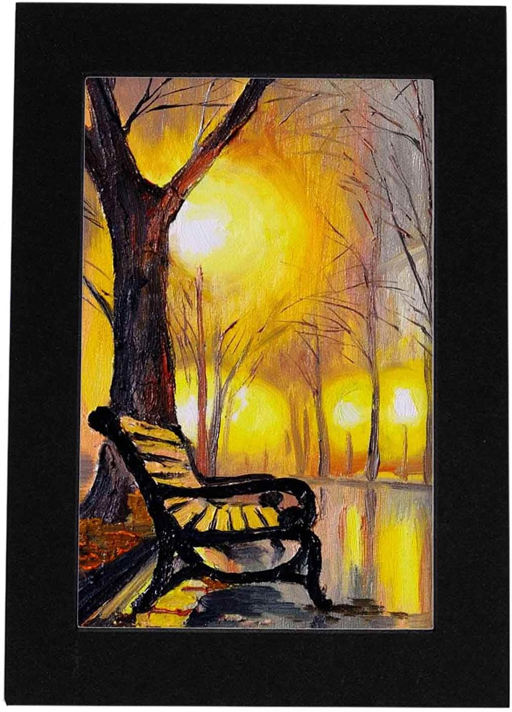 8.5x11 Mat Bevel Cut for 7x9 Photos - Acid Free Black with Black Core Precut Matboard With Backing Board and Crystal Clear, Self Seal Photo Mat Bag - For Pictures, Photos, Framing - 4-ply Thickness