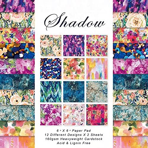 DESEACO 6x6 Floral Scrapbook Paper, 24 Sheets, Single-Sided, Cardstock