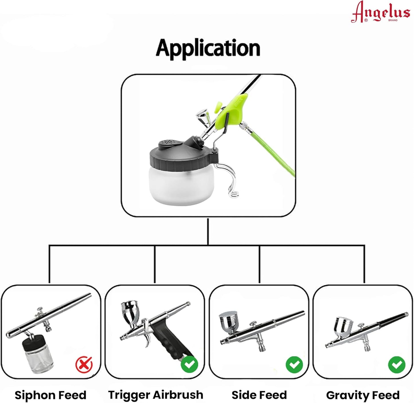 ANGELUS Airbrush Cleaning Pot, Glass Cleaning Pot with Holder, Cleans Airbrush, Airbrush Holder Station
