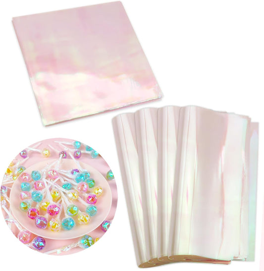 Cinvo 160 Sheets Rainbow Cellophane Sheets, 7.5x7.5 Inch Cellophane Wrap Paper, Cello Paper for Baking, Crafts, Party Favors, Candy Wrapping Plastic Sheets