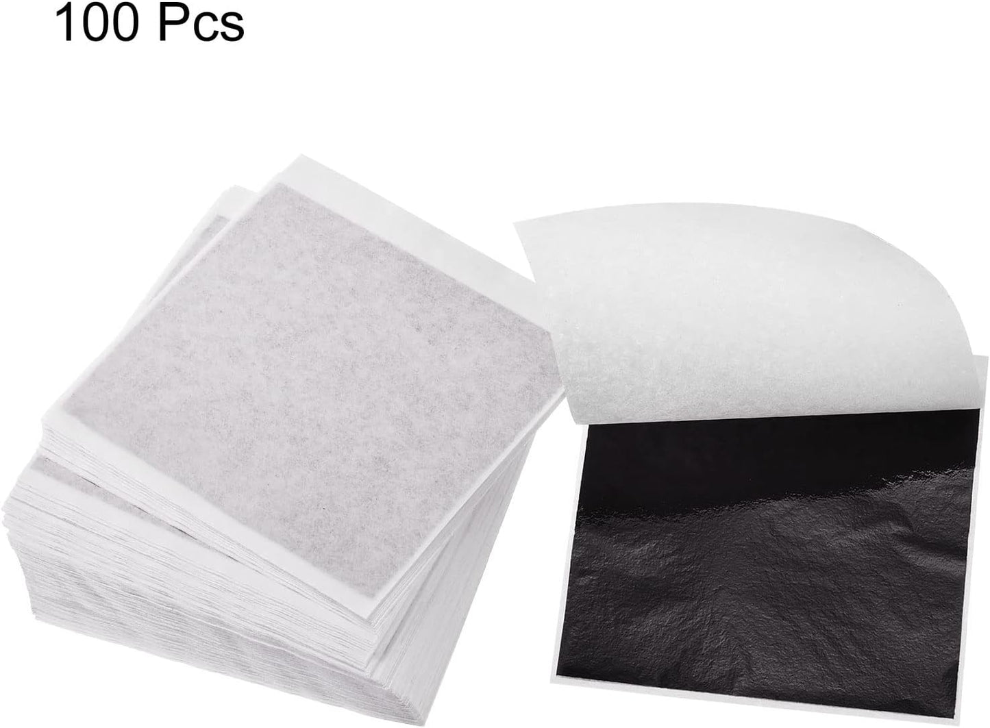 MECCANIXITY Gold Leaf Foil Sheet, Black Leaf Papers, 3.3 x 3.1inch for Art Decoration, Sculptures, Painting, Pack of 100