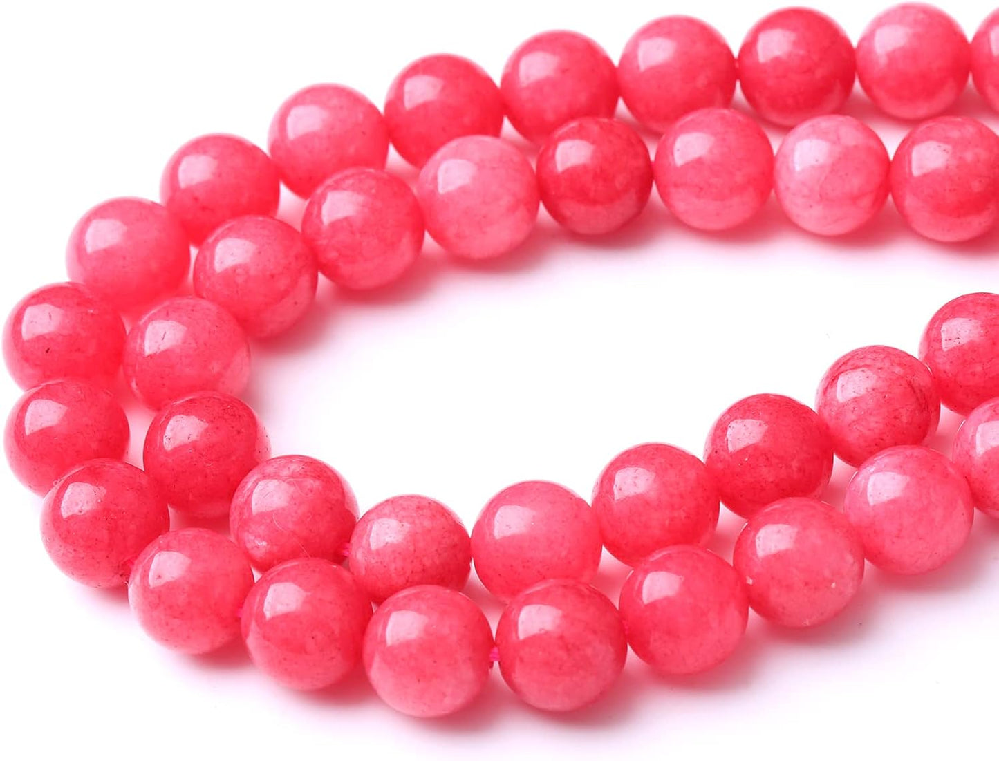 32PCS 12MM Natural Red Rhodonite Jade Stone Beads Round Loose Stone Beads for Jewelry Making DIY Energy Stone Healing Power Bracelet 15"