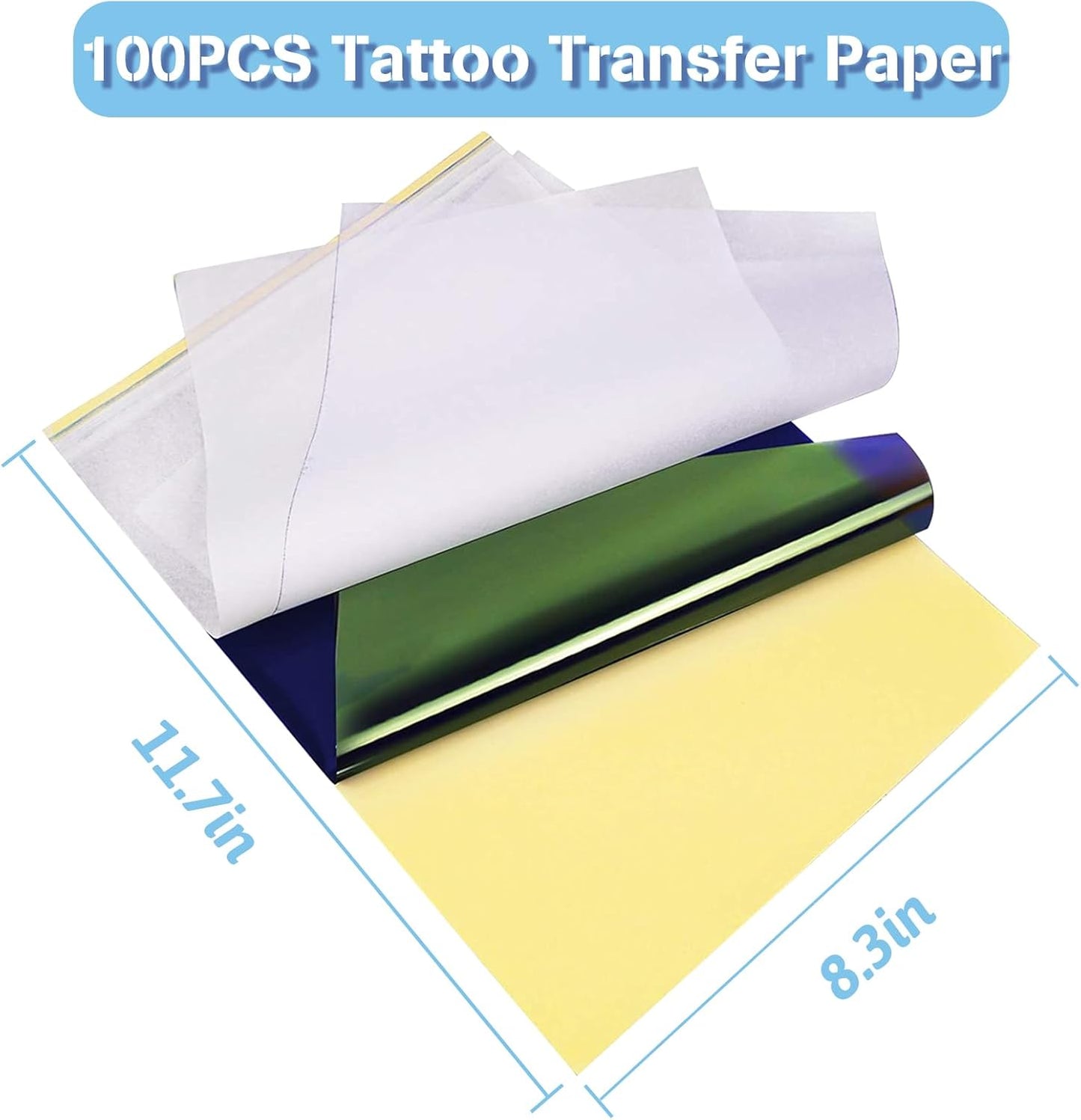 Combofix Tattoo Transfer Paper, 50 Sheets Thermal Tattoo Stencil Paper for tattooing, Transfer Paper Tracing Paper A4 Size with Tattoo Supplies