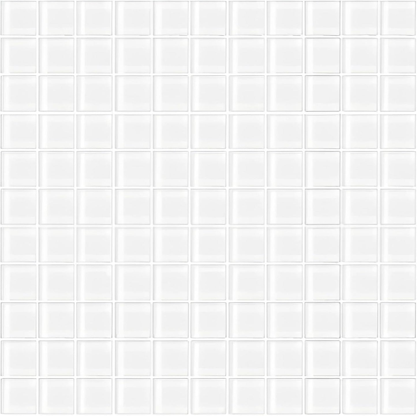 Ice White Matte Glass Square Mosaic Tile 1" x 1" – 10 Sheets for Backsplash, Bathroom, Shower, or Pool - Not Peel & Stick – 9.67 sq. ft./Case - Water-Resistant Indoor Outdoor Decorative Tile