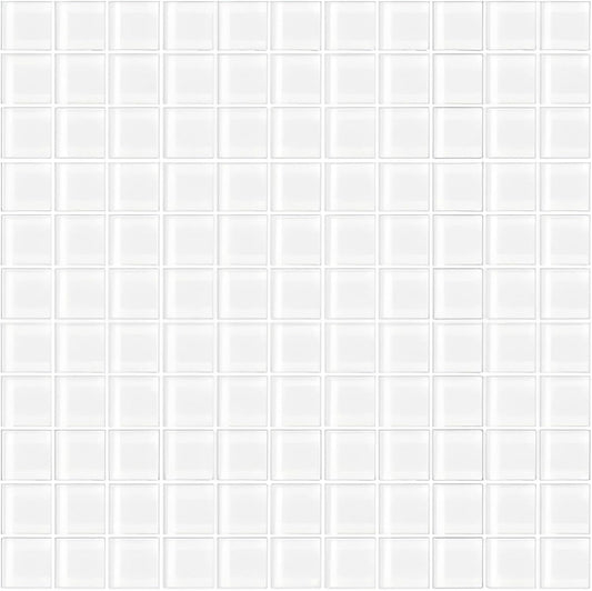 Ice White Matte Glass Square Mosaic Tile 1" x 1" – 10 Sheets for Backsplash, Bathroom, Shower, or Pool - Not Peel & Stick – 9.67 sq. ft./Case - Water-Resistant Indoor Outdoor Decorative Tile