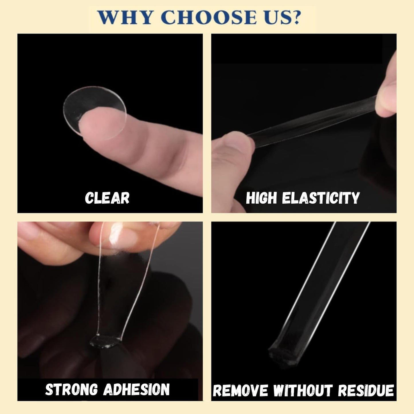 105pcs Double Sided Sticky Dots –Easy to Peel Sticky Dots,Clear Removable Sticky Tack Double Sided Tape Dots for Crafts, Posters, Balloons, and DIY Projects