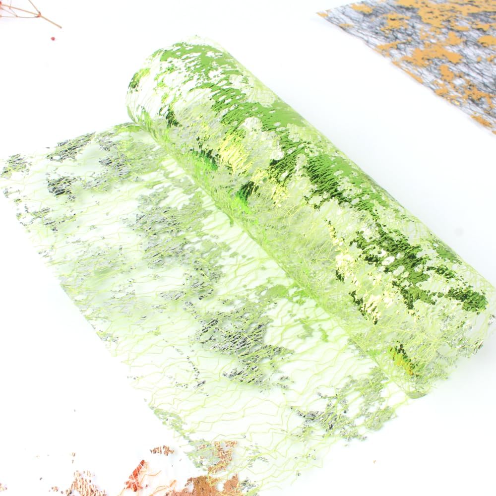 A4 Size Colorful Foil Textured Fabric Art Paper Scrapbooking Decorative, 10 Sheets Sparkle Metallic Lace Mesh for Crafts, Junk Journaling Supplies, Card Making, Collage