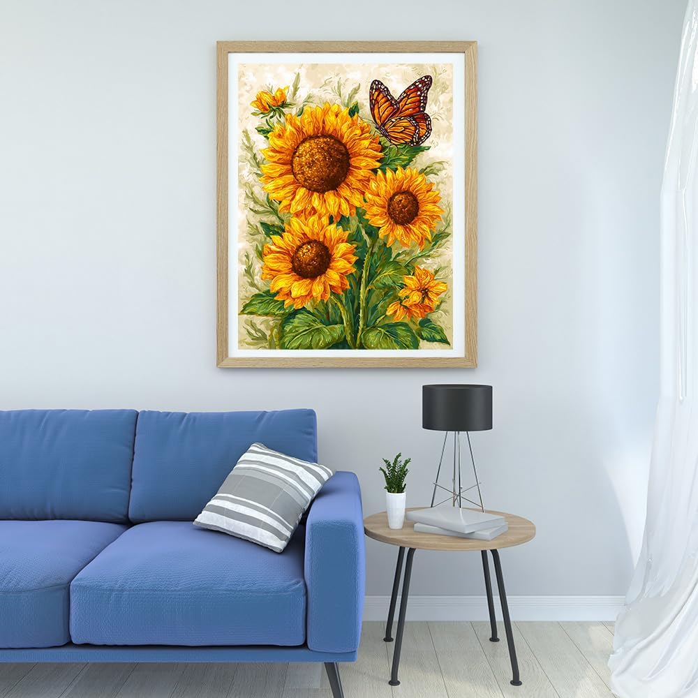 Moohue 14ct Counted Stamped Cross Stitch Kits for Adults Flowers Printed Cross Stitch Patterns Art Crafts Cross Stitch Supplies (Flowers 12)