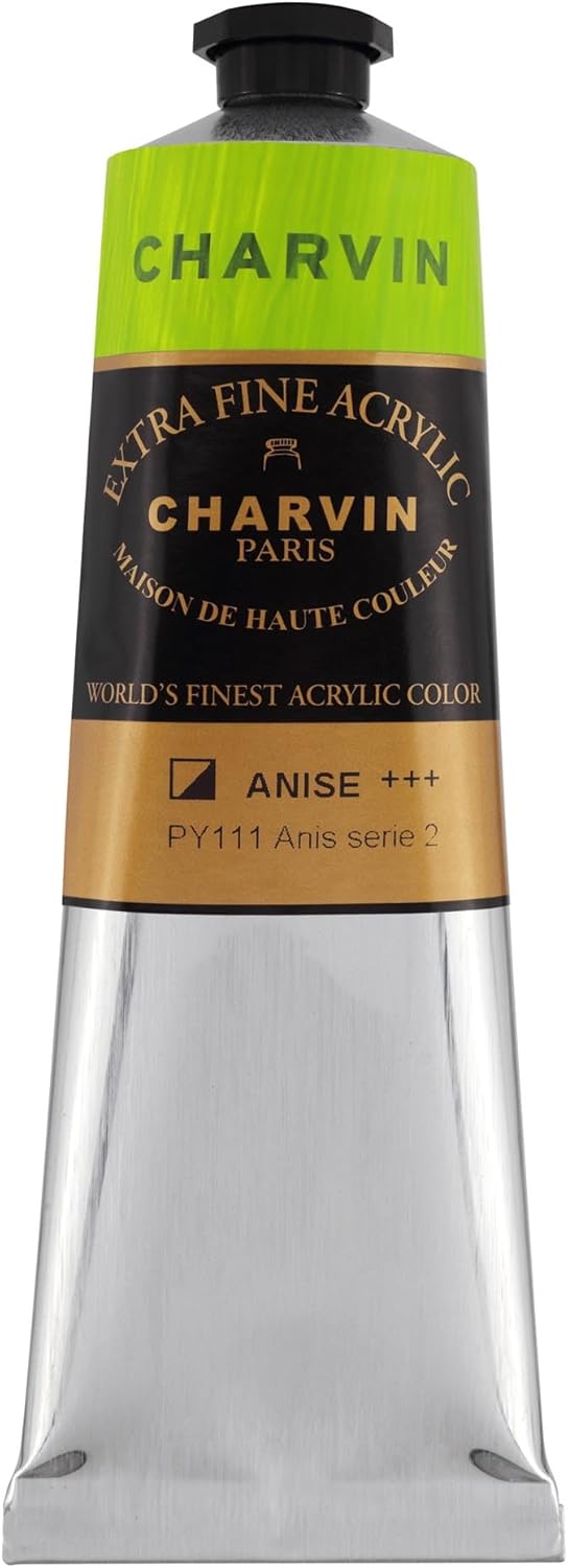 Charvin Extra Fine Professional Acrylic Paint - Anise, 150ml Tube, Triple-Milled, Lightfast Pigments, Open Stock Artist Acrylic Paints in Nature-Inspired Hues