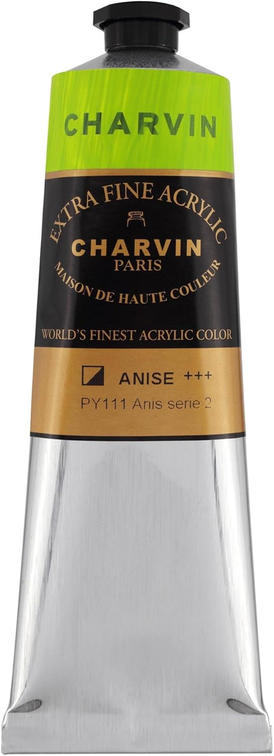 Charvin Extra Fine Professional Acrylic Paint - Anise, 150ml Tube, Triple-Milled, Lightfast Pigments, Open Stock Artist Acrylic Paints in Nature-Inspired Hues