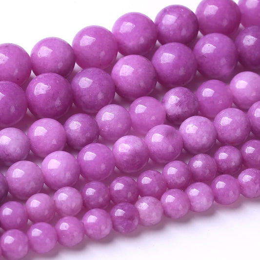 36PCS 12MM Purple Jade Beads Stone Beads Energy Healing Beads for DIY Jewelry Bracelet Necklace Making for Jewelry Making15Inch