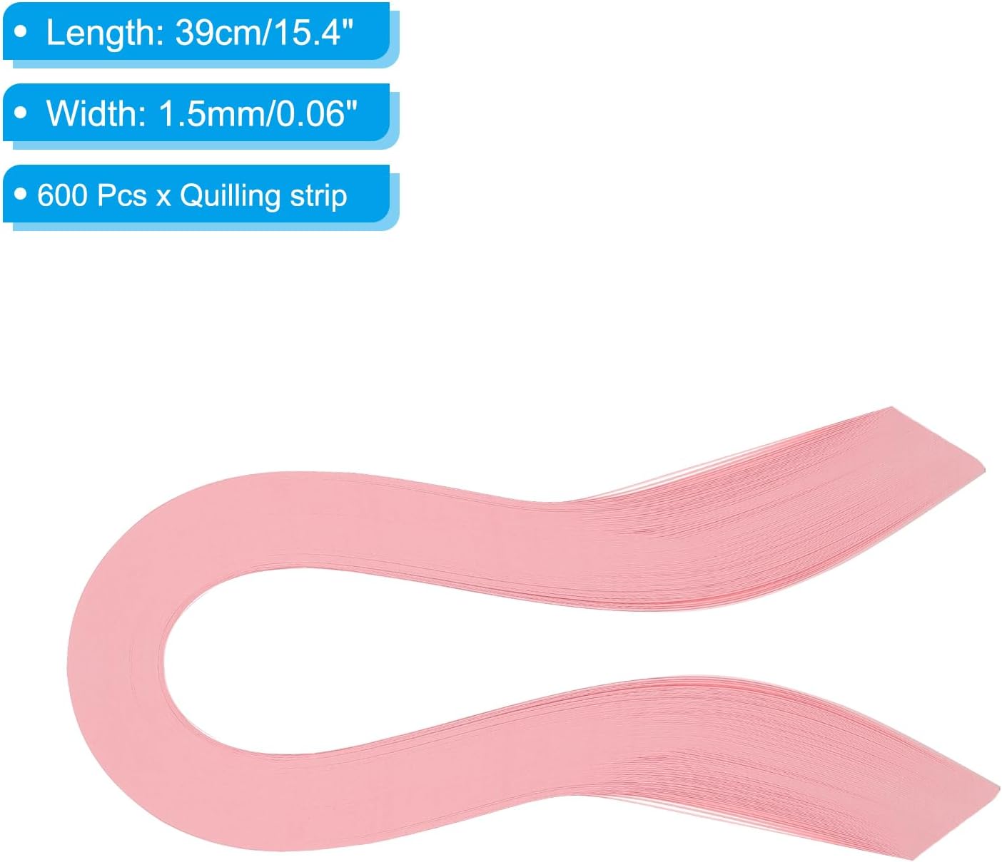 PATIKIL Quilling Strips Paper 600pcs 1.5mm 39cm Origami Paper Quilling Kits for Art DIY Hand Craft Christmas, Hot Pink