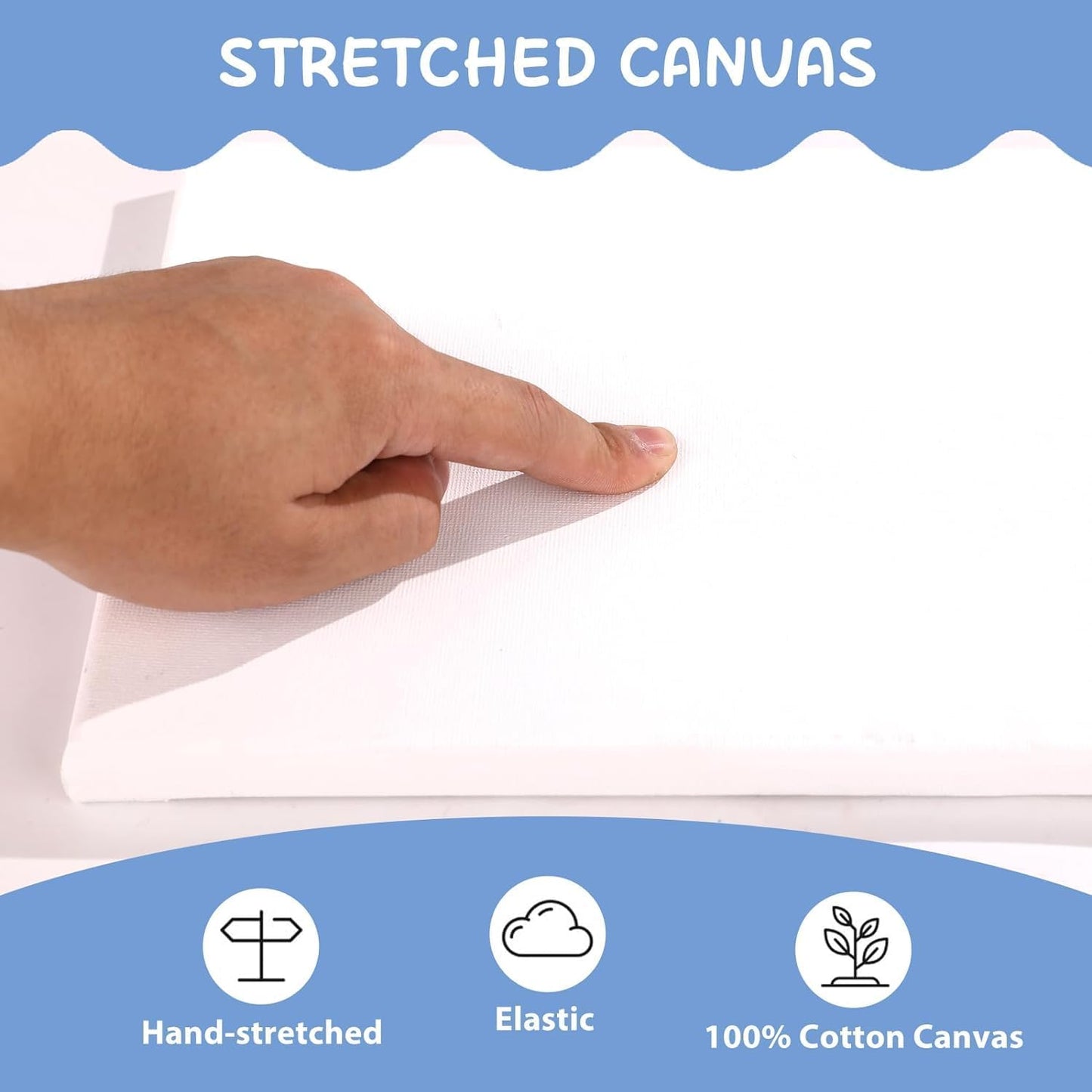 ESRICH Stretched Canvases for Painting 8x10, 60 Pack 8x10 Canvases for Painting,Primed Acid-Free Cotton Blank Canvas, Paint Canvases for Oil & Acrylic Paint.
