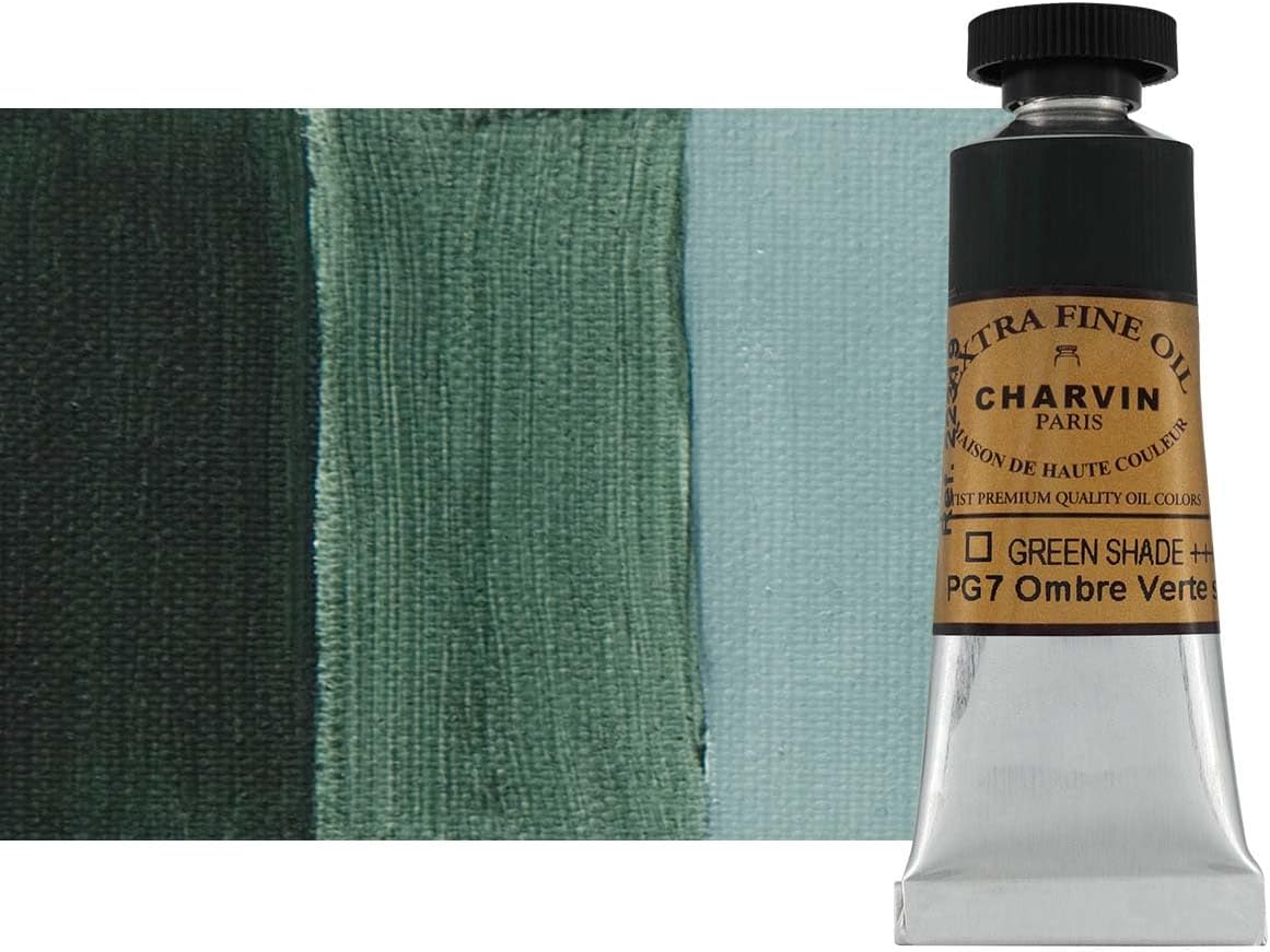 Charvin Extra Fine Oil Paint, Green Shadow 20 mL - Triple-Milled, Rich Texture, Poppy Oil-Based, Light-Fast, Handmade, Archival Quality