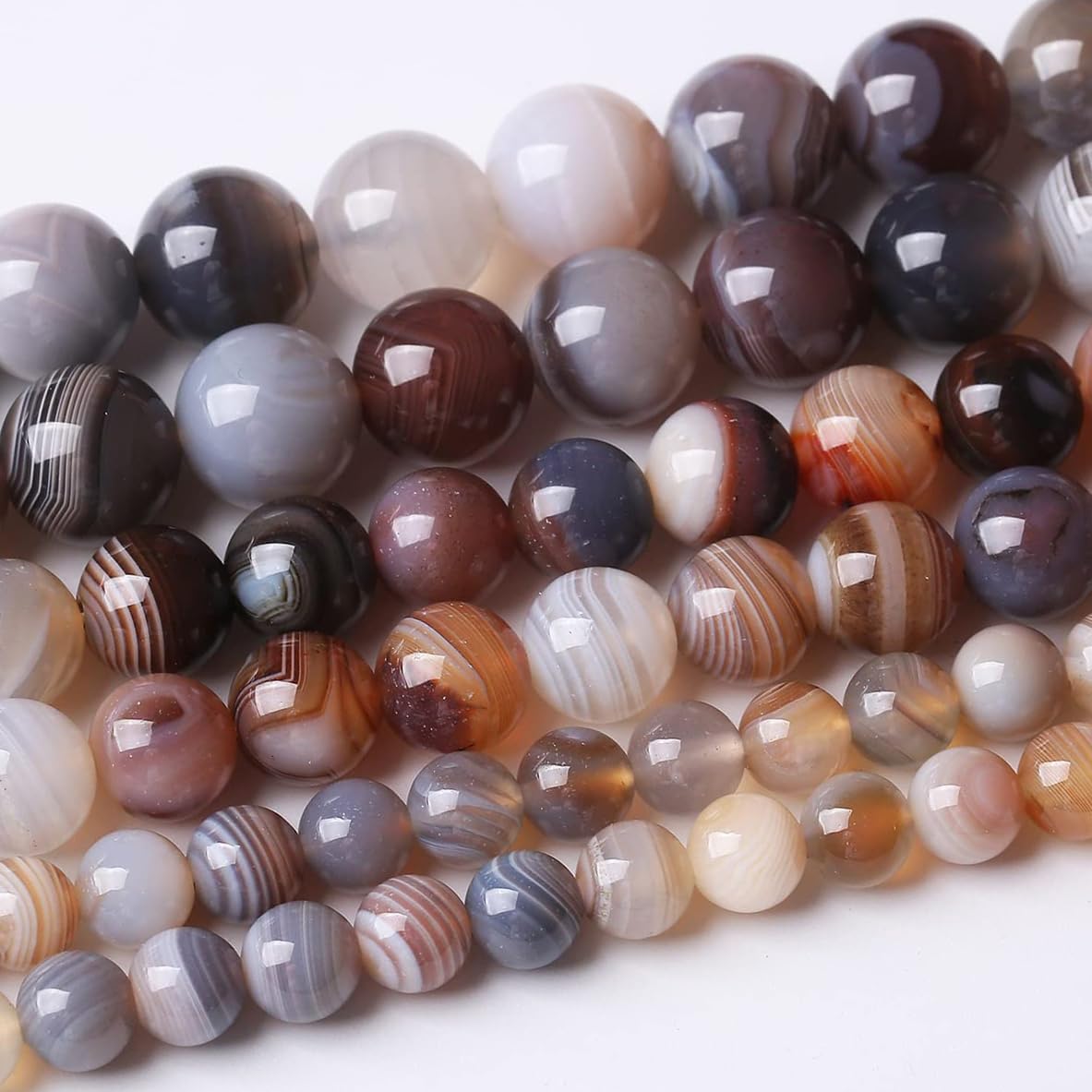 32PCS 12MM Red Coffee Agate Beads-Multicolo Stone Beads Energy Healing Beads for DIY Jewelry Bracelet Necklace Making for Jewelry Making15Inch