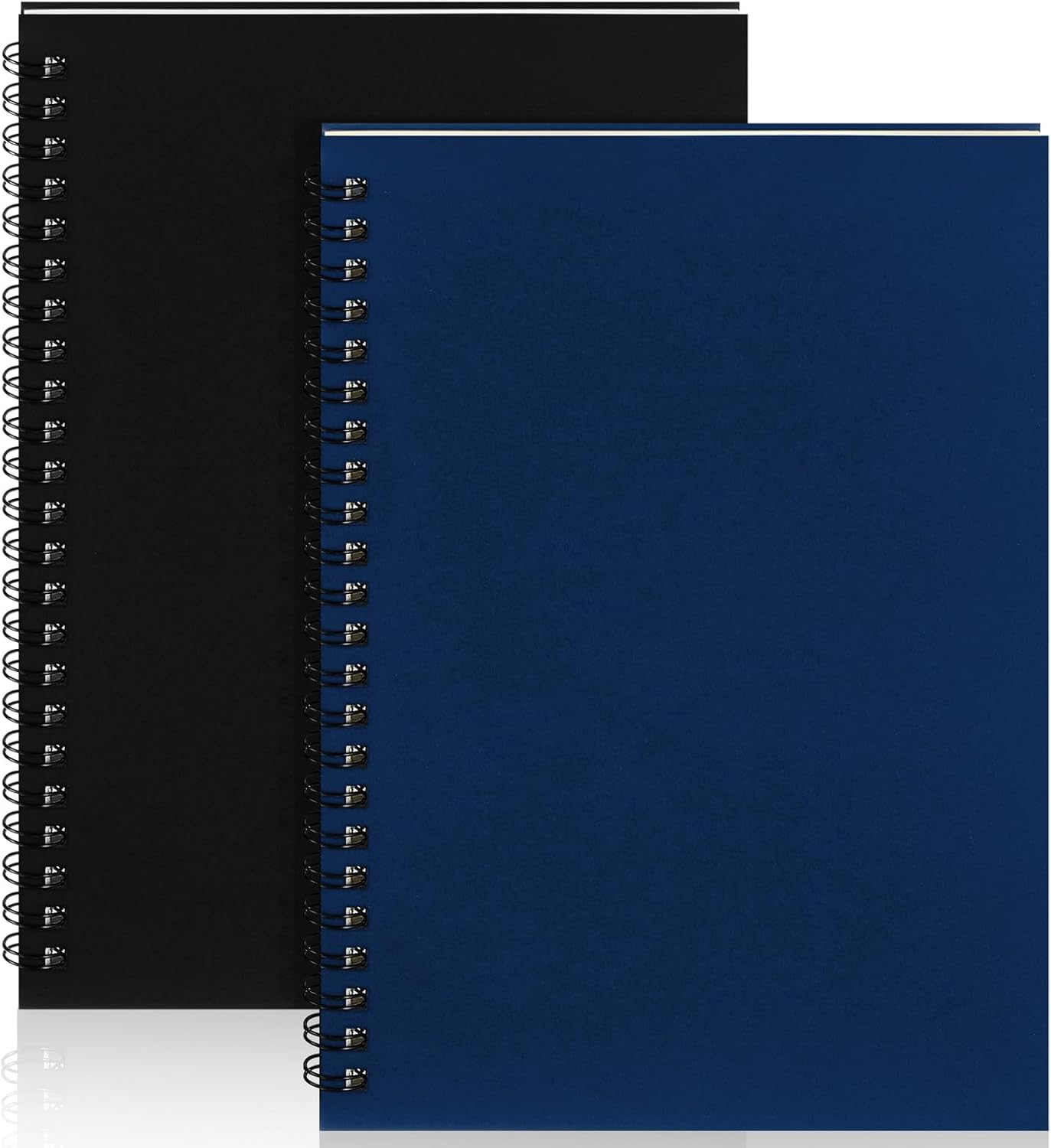 Yahenda 2 Pcs Spiral Notebook Bulk A5 Journal Lined 8.3'' x 5.5'' Writing Composition Paper Small Notepad Subject Notebook for Students Office Business Back to School Supplies (Black,Deep Blue)