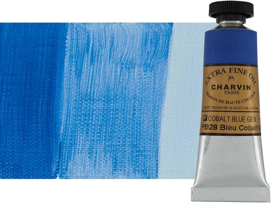 Charvin Extra Fine Oil Paint, Cobalt Blue Genuine 20 ml - Triple-Milled, Rich Texture, Poppy Oil-Based, Light-Fast, Handmade, Archival Quality