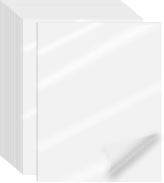 Clear Sticker Paper for Inkjet Printer, Clear Printable Stickers Paper, 20 Sheets Printable Transparent Sticker Paper, Laser/Inkjet Printing- Letter Size (8.5" x 11")
