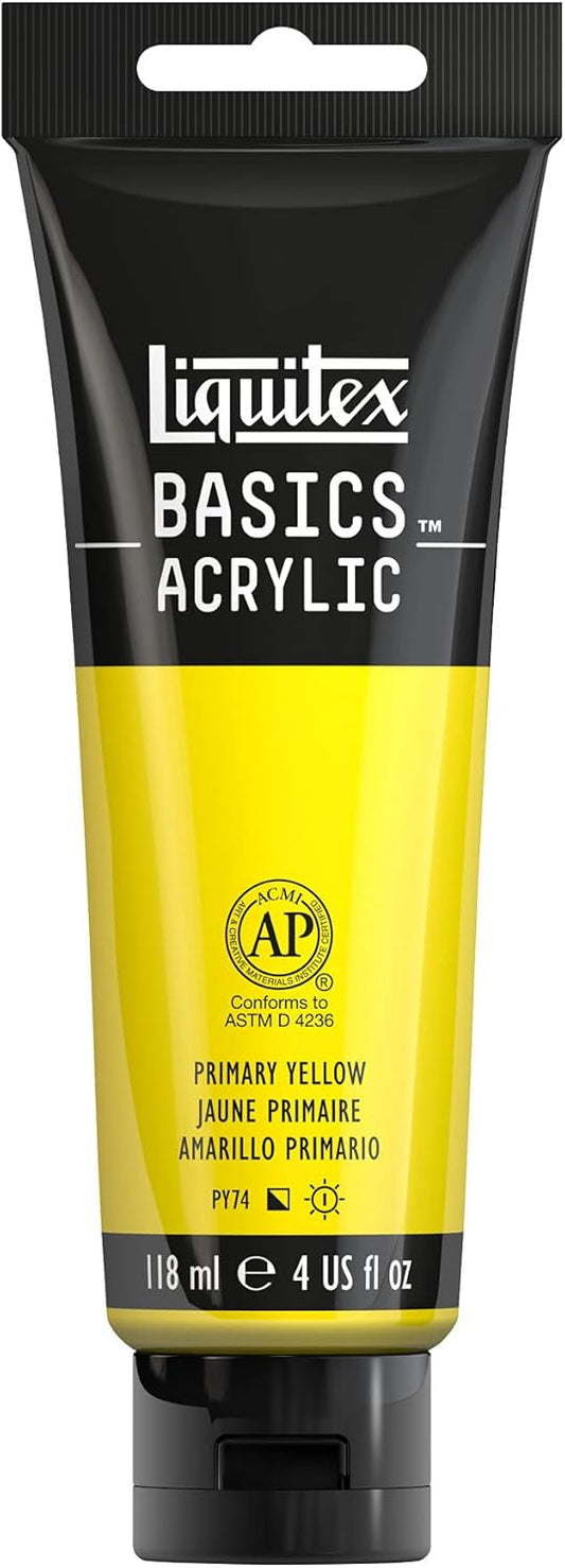Liquitex BASICS Acrylic Paint, 118ml (4-oz) Tube, Primary Yellow