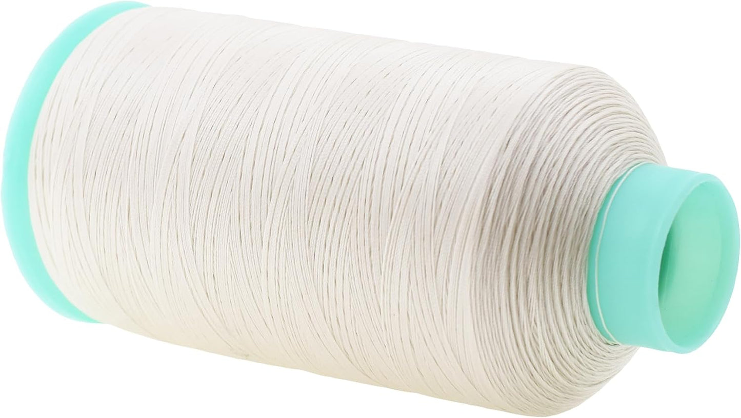 Mandala Crafts Bonded Nylon Thread Off White Heavy Duty Sewing Threads - 2843 YDs Size 46 210D T45 Tex 45 Thread for Leather Jeans Weaving Outdoor Marine Upholstery Threads