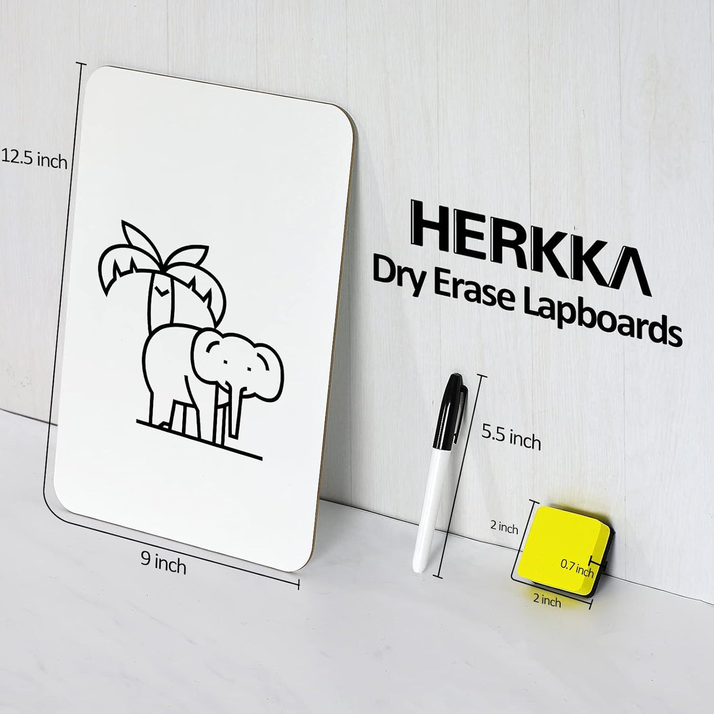 Dry Erase Lapboards, HERKKA 35 Pack Double Sided Dry Erase Lap Boards 9 x 12.5 Inch, 35 Markers, 35 Erasers, Small Dry Erase Boards for Students Classroom Teacher Supplies