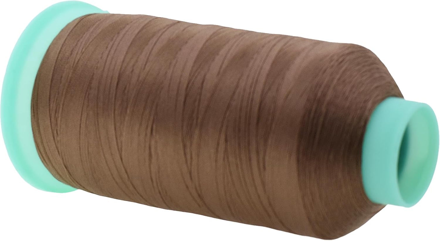 Mandala Crafts Bonded Nylon Thread - Coyote Brown Heavy Duty Sewing Threads - 1500 YDs Size 69 210D T70 Tex 70 for Leather, Jeans, Weaving, Outdoor, Marine, Upholstery