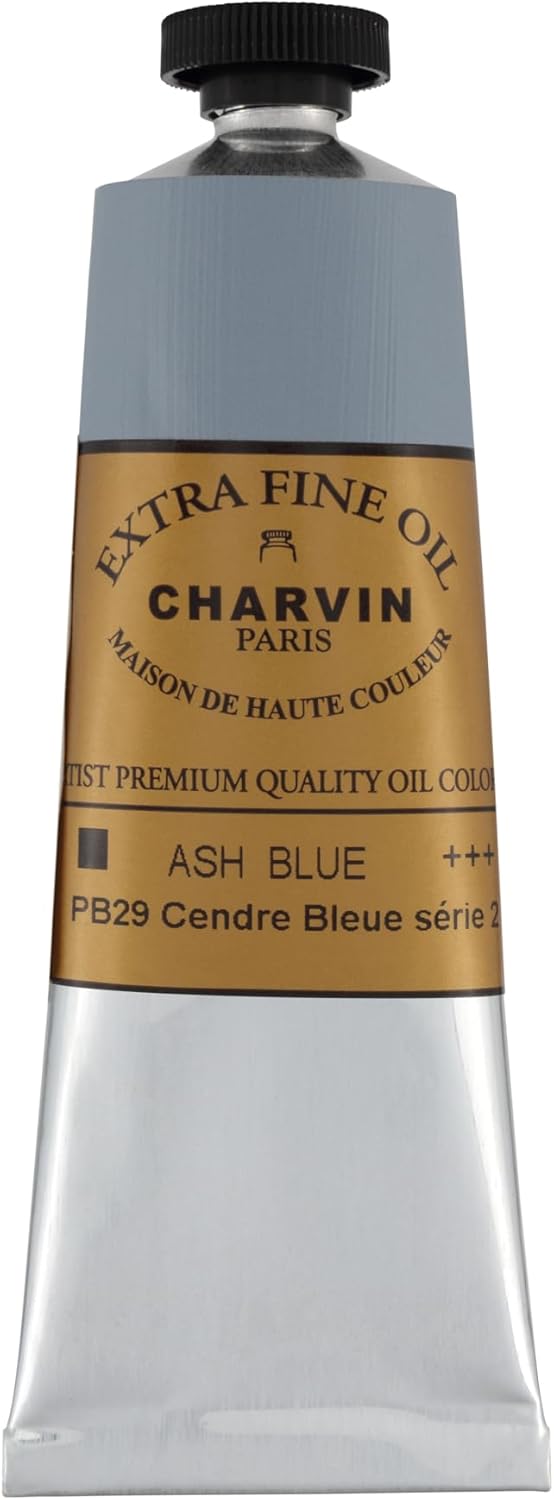 Charvin Extra Fine Oil Paint, Ash Blue 60 mL - Triple-Milled, Rich Texture, Poppy Oil-Based, Light-Fast, Handmade, Archival Quality