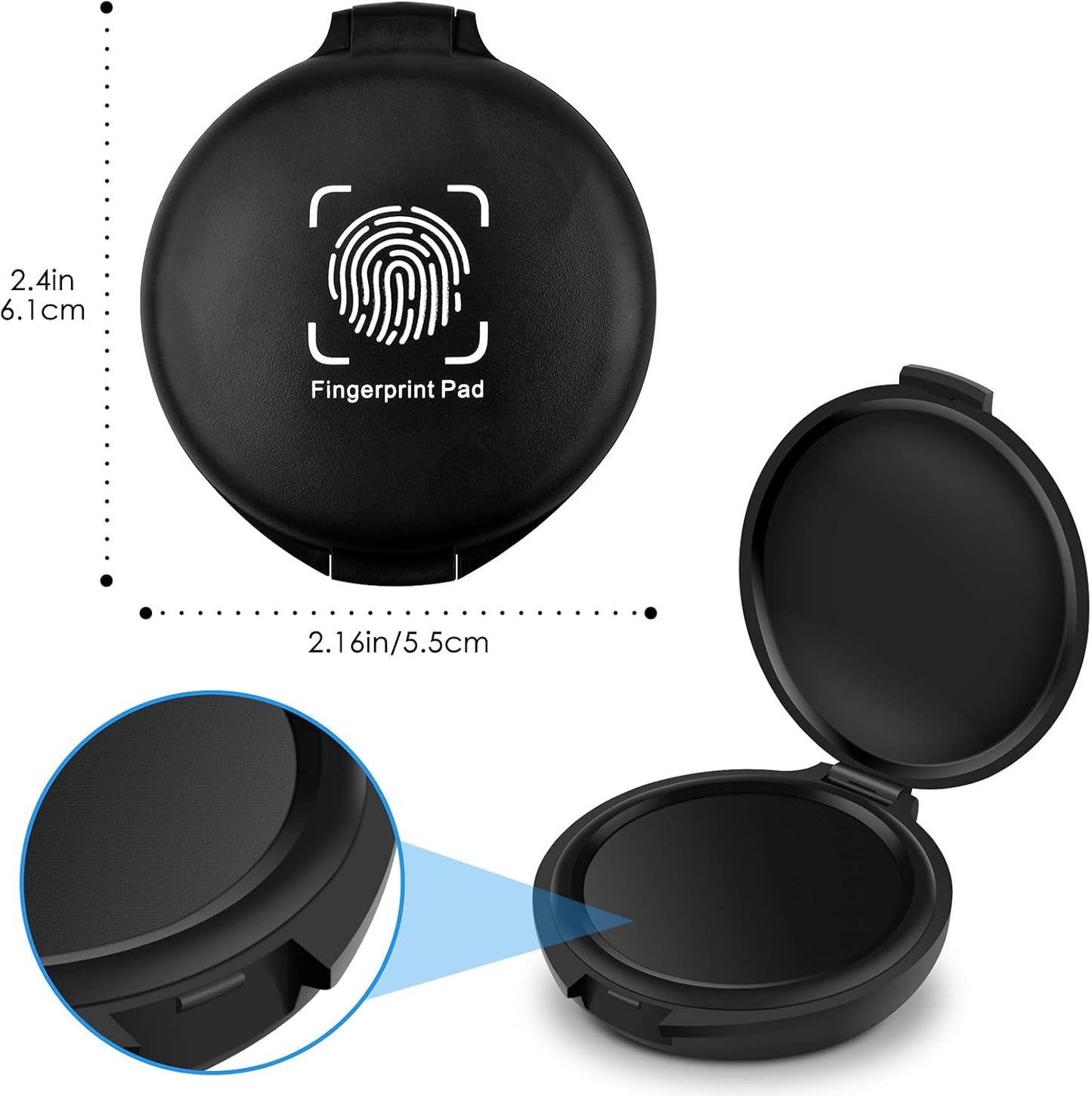 ERKOON 2 Pack Fingerprint Ink Pads, Thumbprint Ink Pad for Notary Supplies Identification Security ID Fingerprint Cards Law Enforcement Fingerprint Black