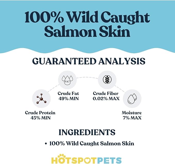 hotspot pets Freeze Dried Salmon Skin Sticks for Cats & Dogs - Reasealable 1lb Big Bag Single Ingredient All Natural Omega 3 Benefits, Salmon Sticks- Perfect for Training, Topper or Snack