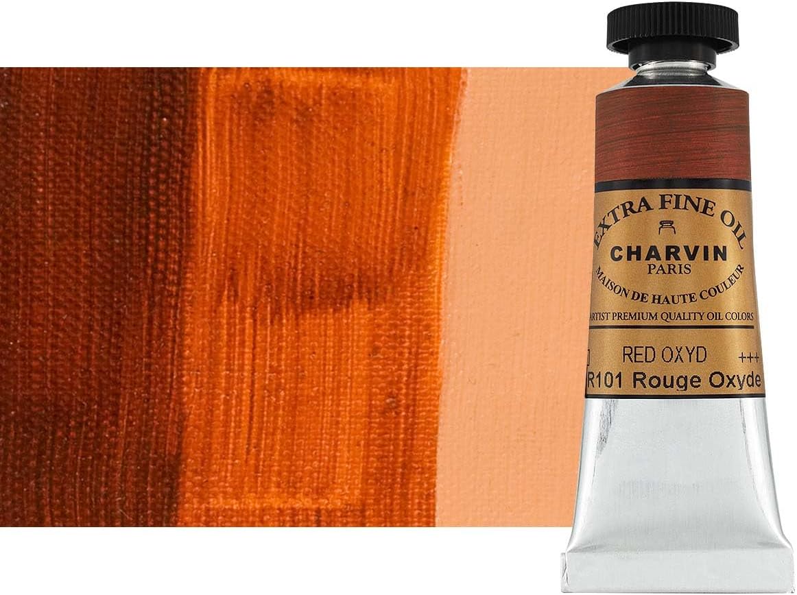 Charvin Extra Fine Oil Paint, Red Oxide 20 mL - Triple-Milled, Rich Texture, Poppy Oil-Based, Light-Fast, Handmade, Archival Quality