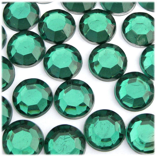 The Crafts Outlet 72pc Rhinestones Round 20mm - Flatback Emerald Green EGR