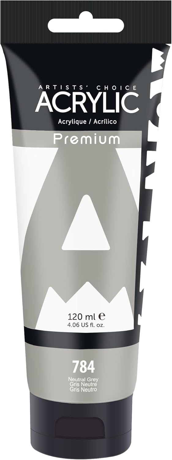 AUREUO Natural Grey Acrylic Paint, 4 Fl Oz / 120ml Single Tube, Rich Pigment Art Craft Paints for Canvas, Rocks, Wood, Ceramic, Fabric - Art Supplies for Beginners, Professionals, Artists