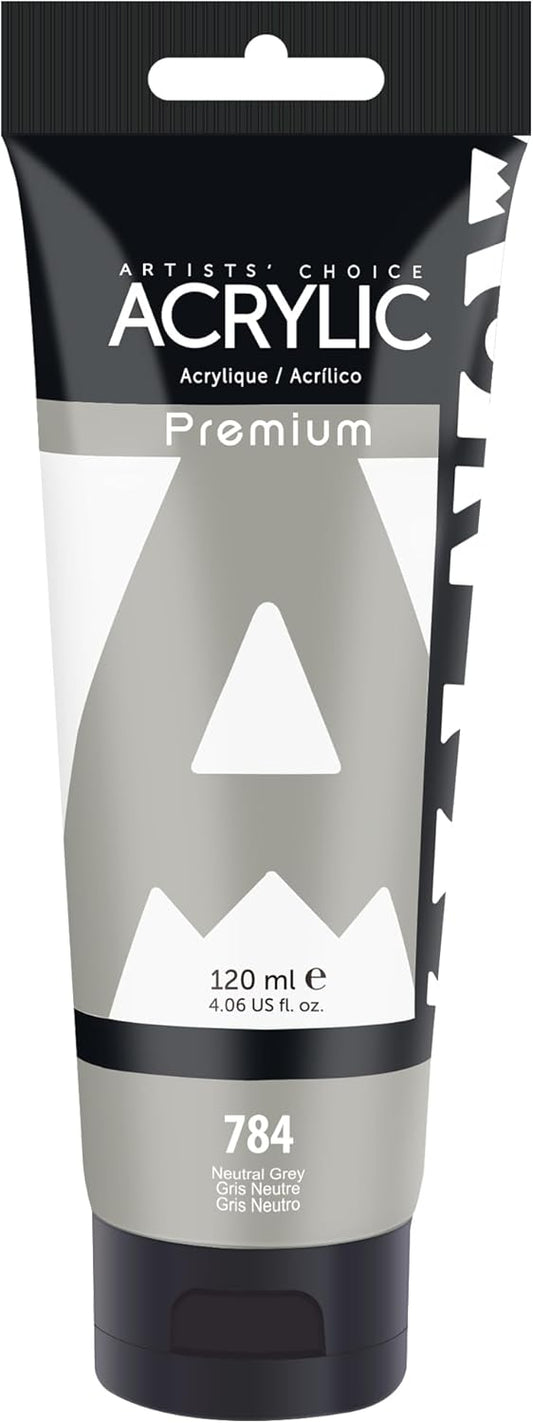 AUREUO Natural Grey Acrylic Paint, 4 Fl Oz / 120ml Single Tube, Rich Pigment Art Craft Paints for Canvas, Rocks, Wood, Ceramic, Fabric - Art Supplies for Beginners, Professionals, Artists