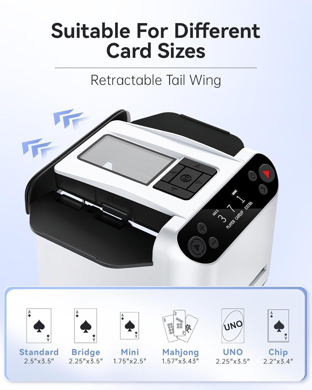Automatic Card Shuffler and Dealer 2-in-1, 2 Deck 360° Rotating Dealing Machine for 12 Players, 4 Drawing Remotes, Rechargeable Playing Card Shuffler Machine for UNO, Poker, Phase 10
