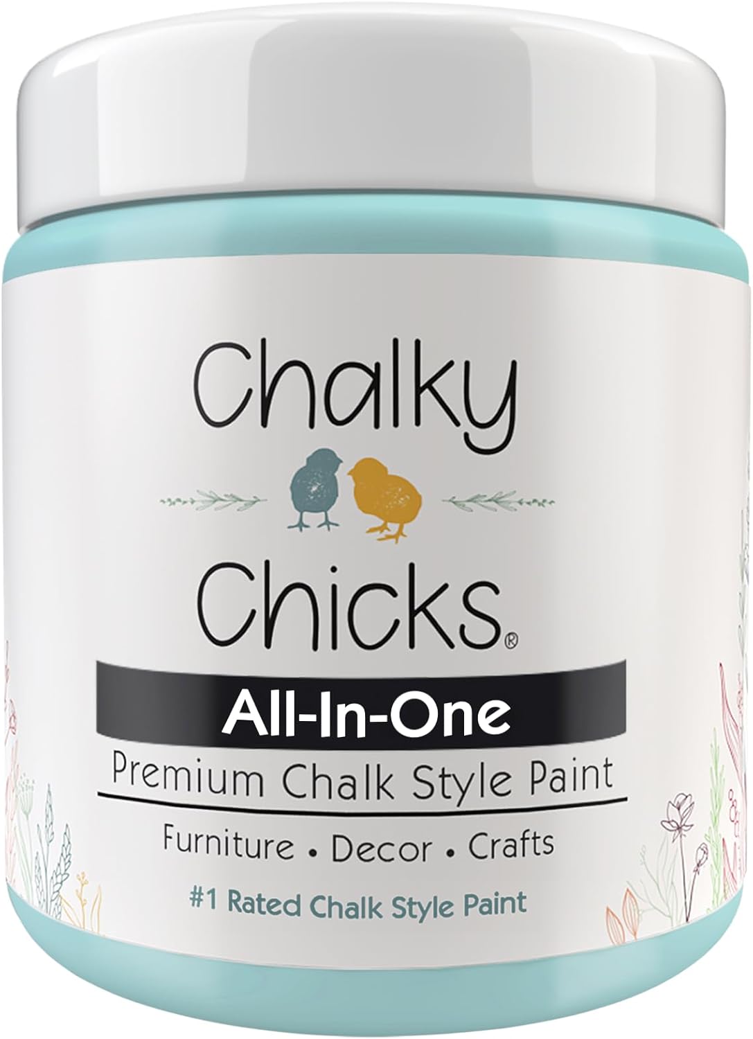 Chalky Chicks 4 Fl Oz Matte Rain Drop (Light Blue) Chalk Paint, Furniture Paint No Sanding All in One Paints Without Sanding for Cabinet, Wood, Crafts, Chalk Board, Walls, Dresser, Kitchen