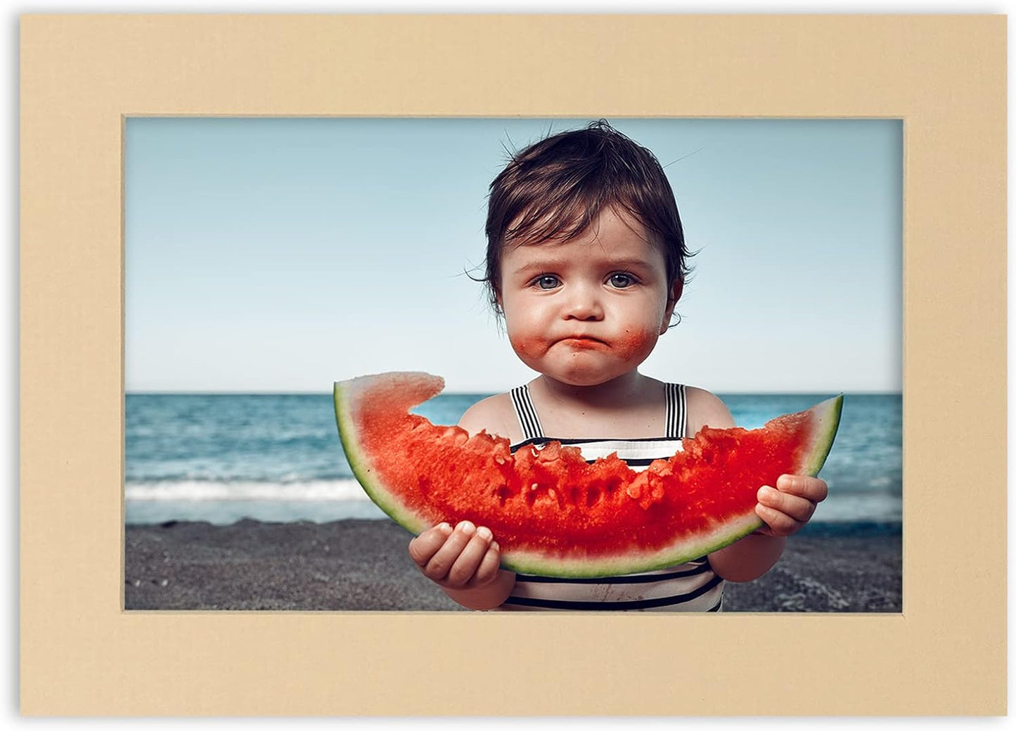 Pack of 25 Acid Free 11x14 Mats Bevel Cut for 8.5x11 Photos - Beige Precut Matboards For Pictures, Photos, Framing - 4-ply Thickness