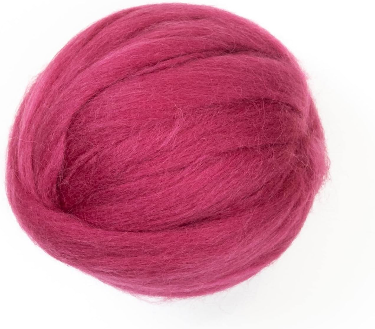 Colored Natural Wool roving, 8 OZ. Best Wool for Needle Felting, Wet Felting, handcrafts and Spinning. (Red Wine)