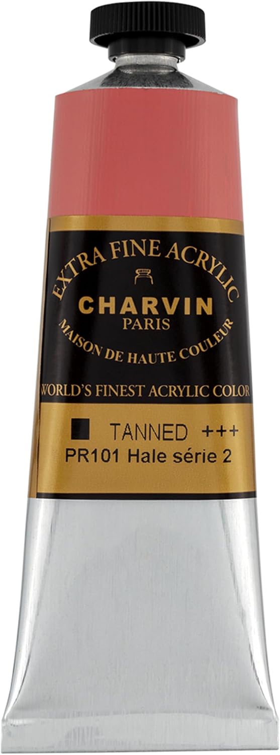 Charvin Extra Fine Professional Acrylic Paint - Tanned, 150ml Tube, Triple-Milled, Lightfast Pigments, Open Stock Artist Acrylic Paints in Nature-Inspired Hues