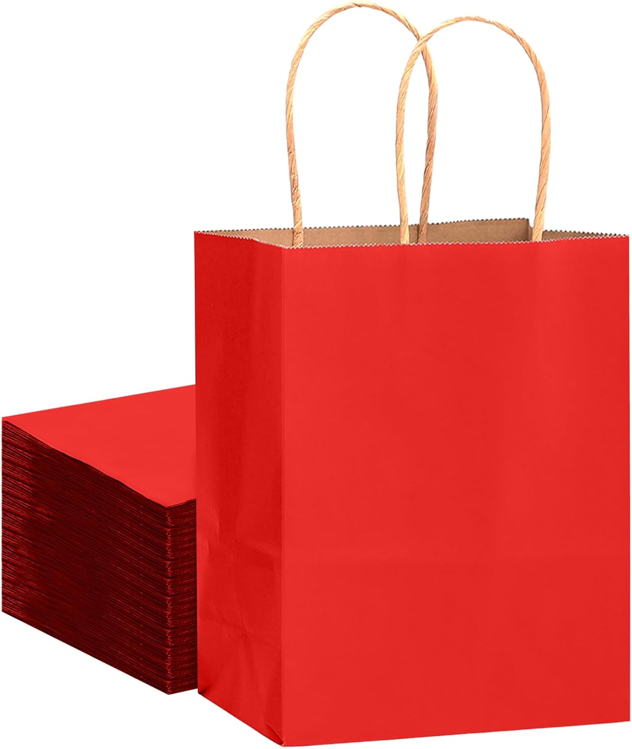 qiqee 32-Packs Wine Paper Gift Bags with Handles Bulk 7.6"x4.75"x10.5" Medium Size Gift Bags Multiple Uses