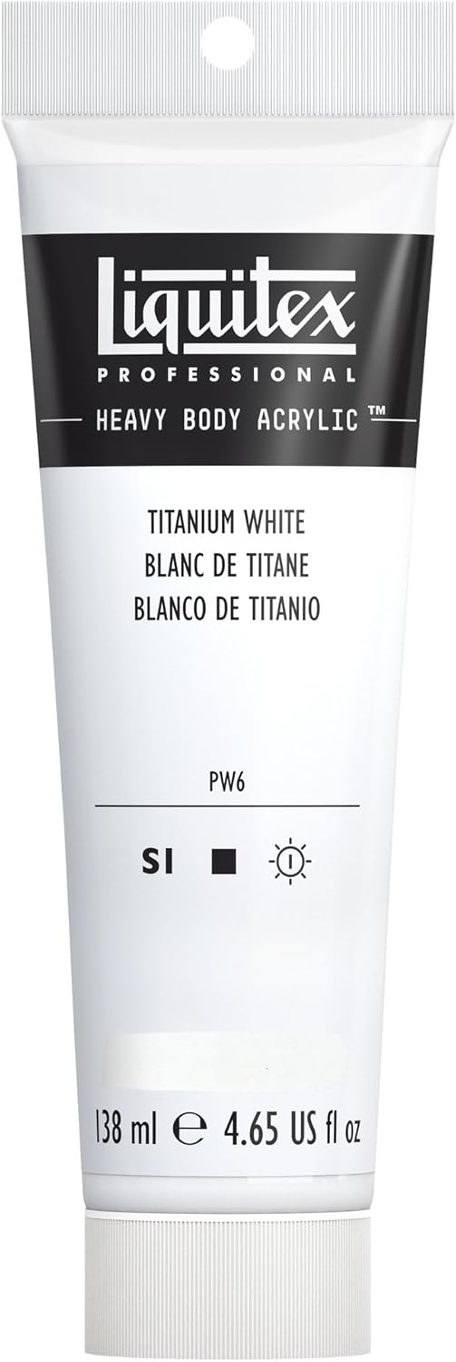 Liquitex Professional Heavy Body Acrylic Paint, 4.65-oz (138ml) Tube, Titanium White