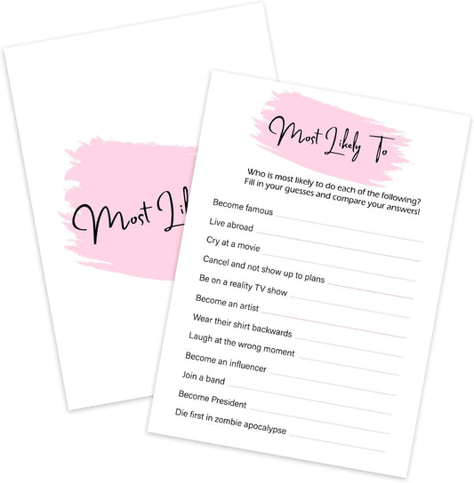 Birthday Party Game - Most Likely to, Birthday Party Activity Favor, Set of 20 Games Cards, Birthday Supplies, Activity, Decorations -B09