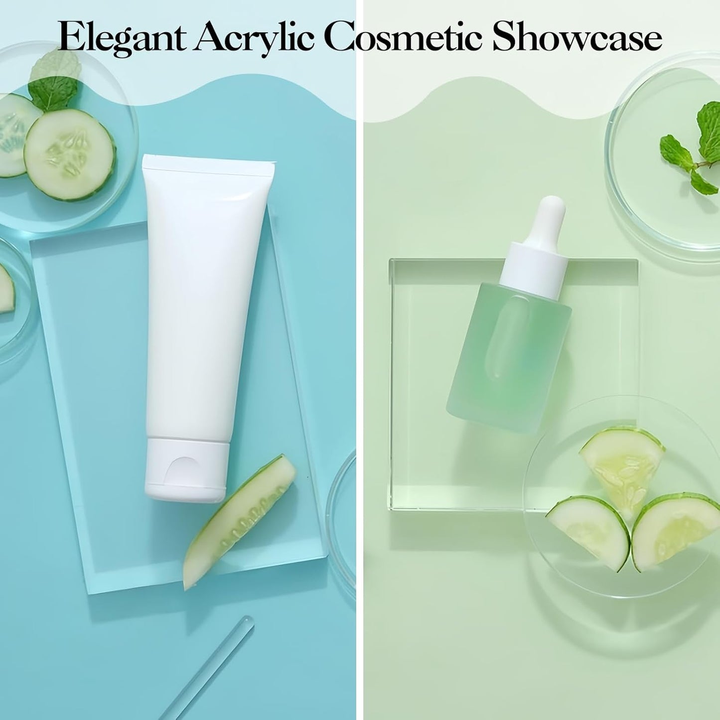 Acrylic Blocks & Stamp Block - 6PCS Clear Display Stand, Acrylic Blocks for Stamping, Jewelry, Cosmetics, Wedding Flat Lay Photography Props