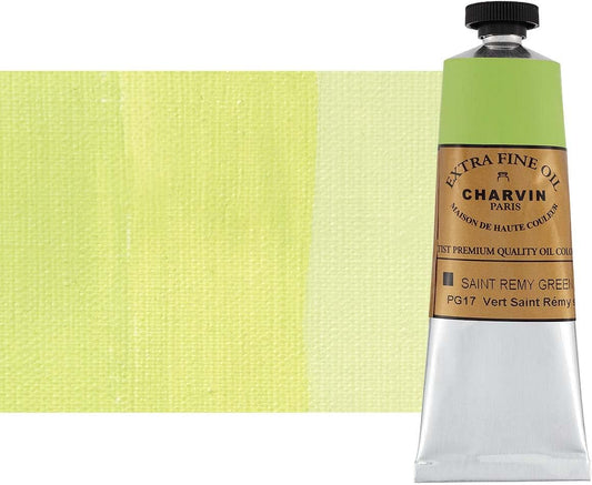 Charvin Extra Fine Oil Paint, Saint Remy Green 60 mL - Triple-Milled, Rich Texture, Poppy Oil-Based, Light-Fast, Handmade, Archival Quality
