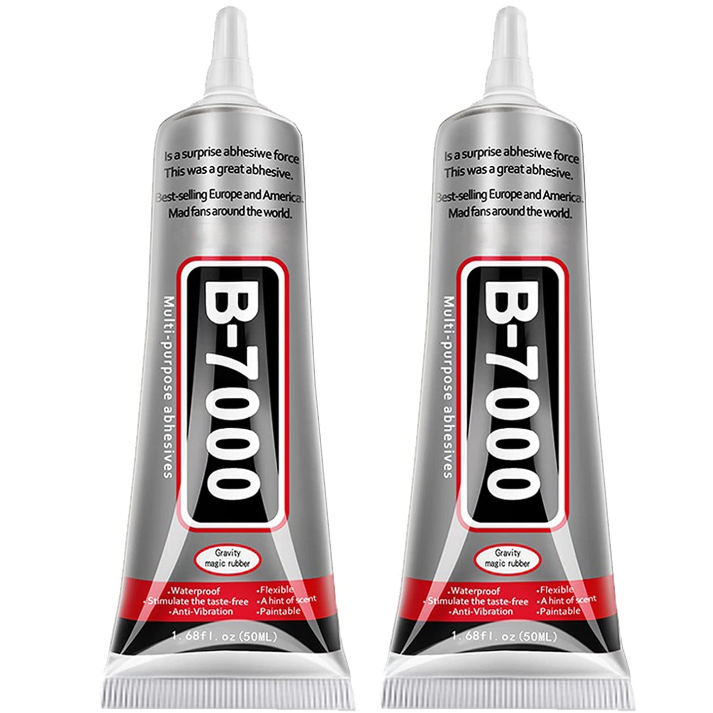 B7000 Jewelry Glue for Jewelry Making, FITTDYHE 2PCS 50ML/1.69 fl oz Clear B-7000 Glue Rhinestone, Multipurpose Super Adhesive for Phone Repair Nail Art Wood Glass Charms