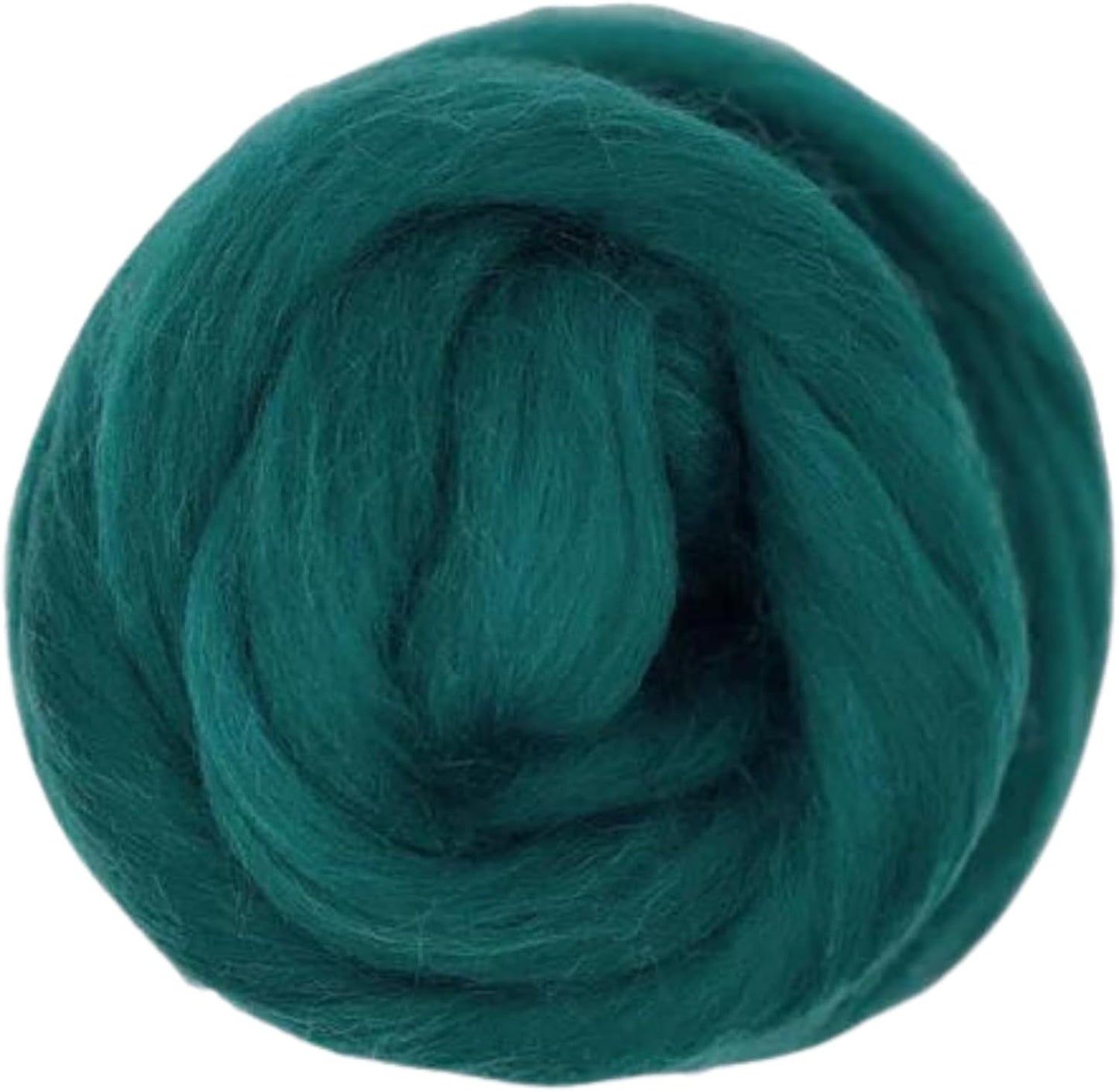 Revolution Fibers Dyed Corriedale Wool | 8.2 Ounces of Premium Combed Wool Top | 26 Micron, 100% Pure Corriedale Wool Roving, Ethically Sourced (Mallard Green)