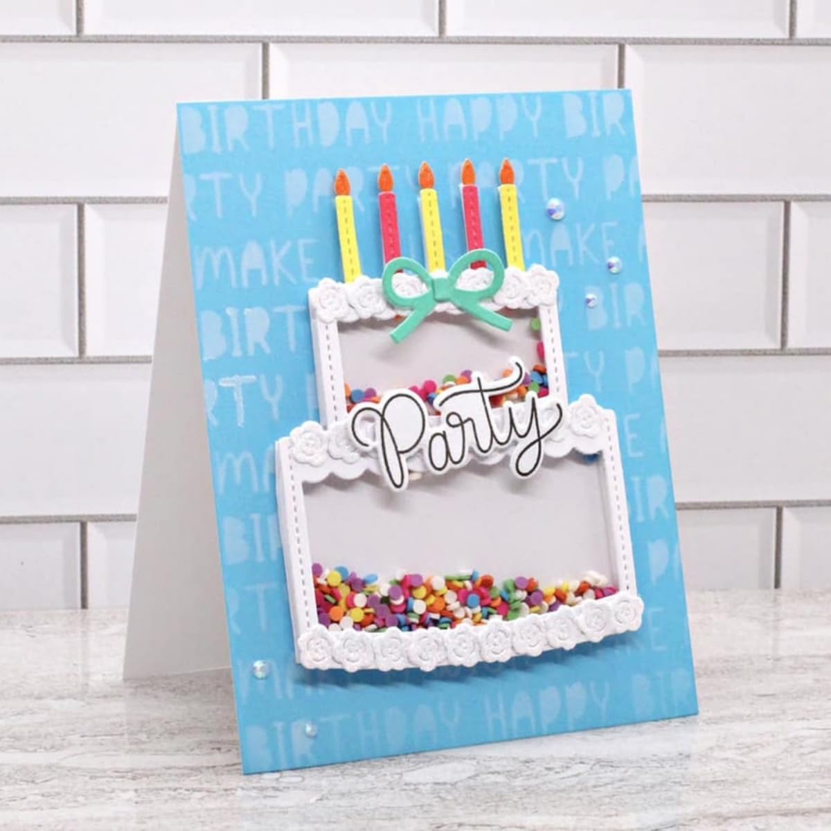Cutting Dies for Card Making, Metal Scrapbooking Die-Cuts, DIY Bckground Frame Crafts Embossing Stencil, Paper Template Mold/Photo Album Arts Tool (Birthday Cake-8.5x8.2cm)