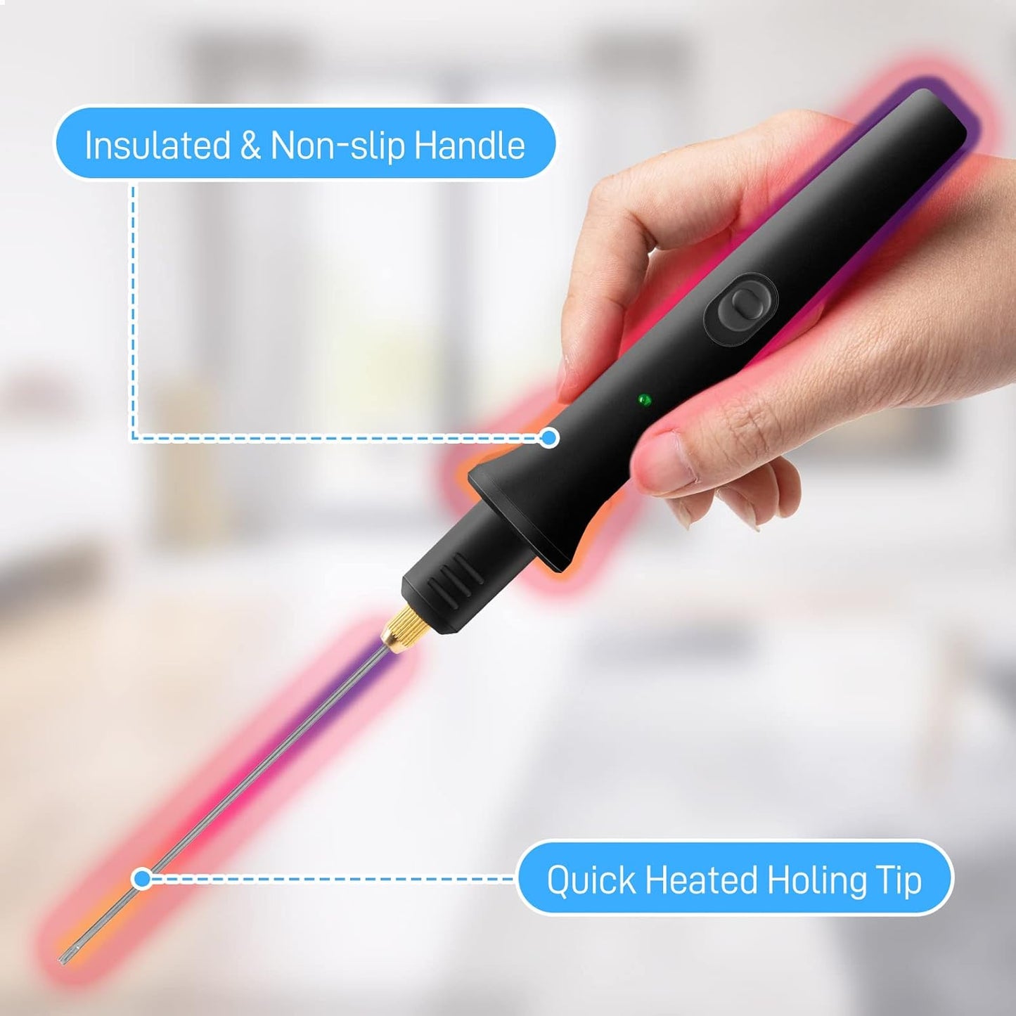 Foam Cutter, 10CM Styrofoam Cutter pen with Power Light, 100-240v / 15w Foam Cutter Electric Styrofoam Cutting Tool for Handcraft