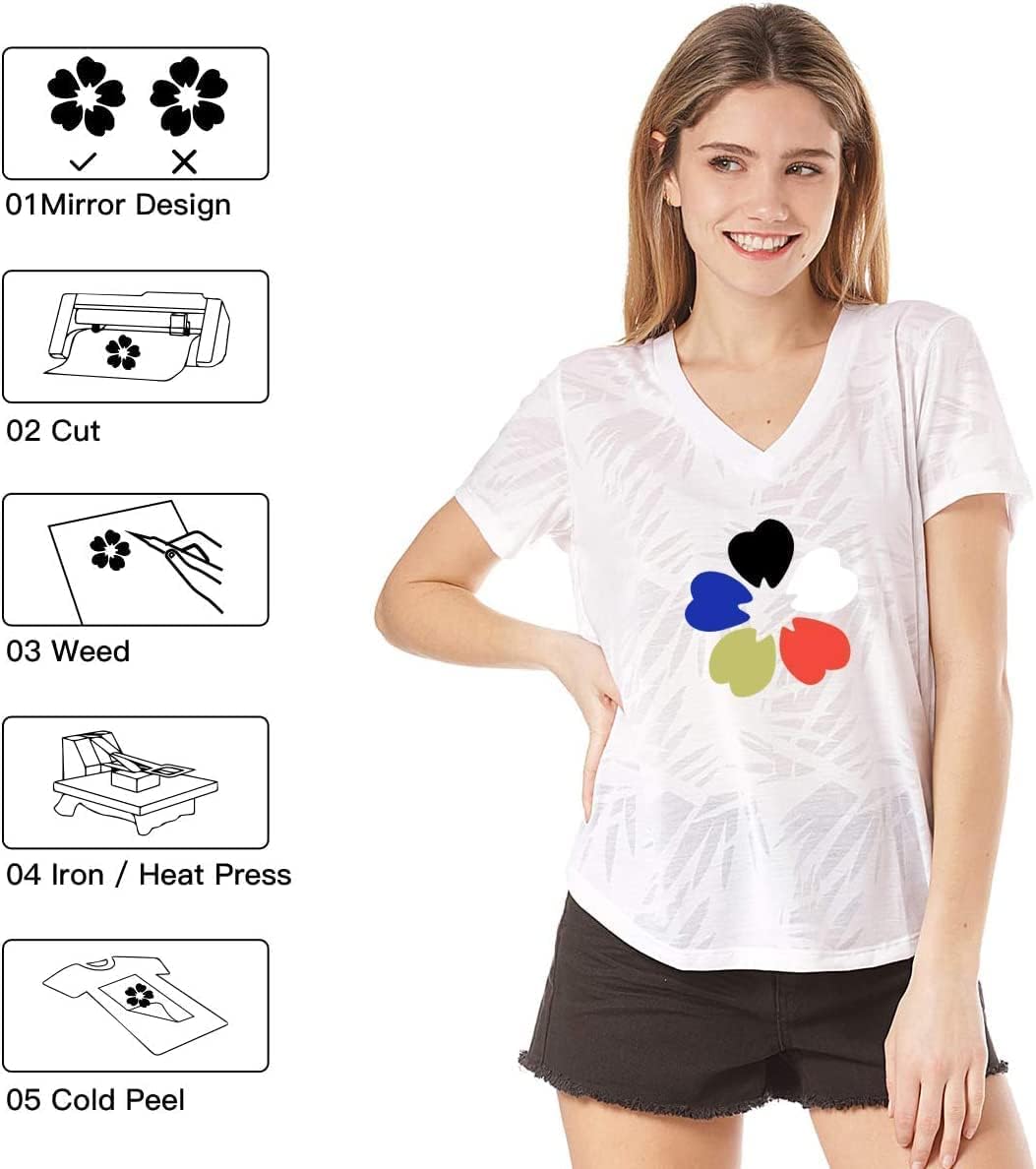 HTVRONT HTV Vinyl Rolls Heat Transfer Vinyl - 12" x 8ft HTV Vinyl for Shirts, Iron on Vinyl for All Cutting Machines - Easy to Cut & Weed for Heat Vinyl Design (Light Purple)