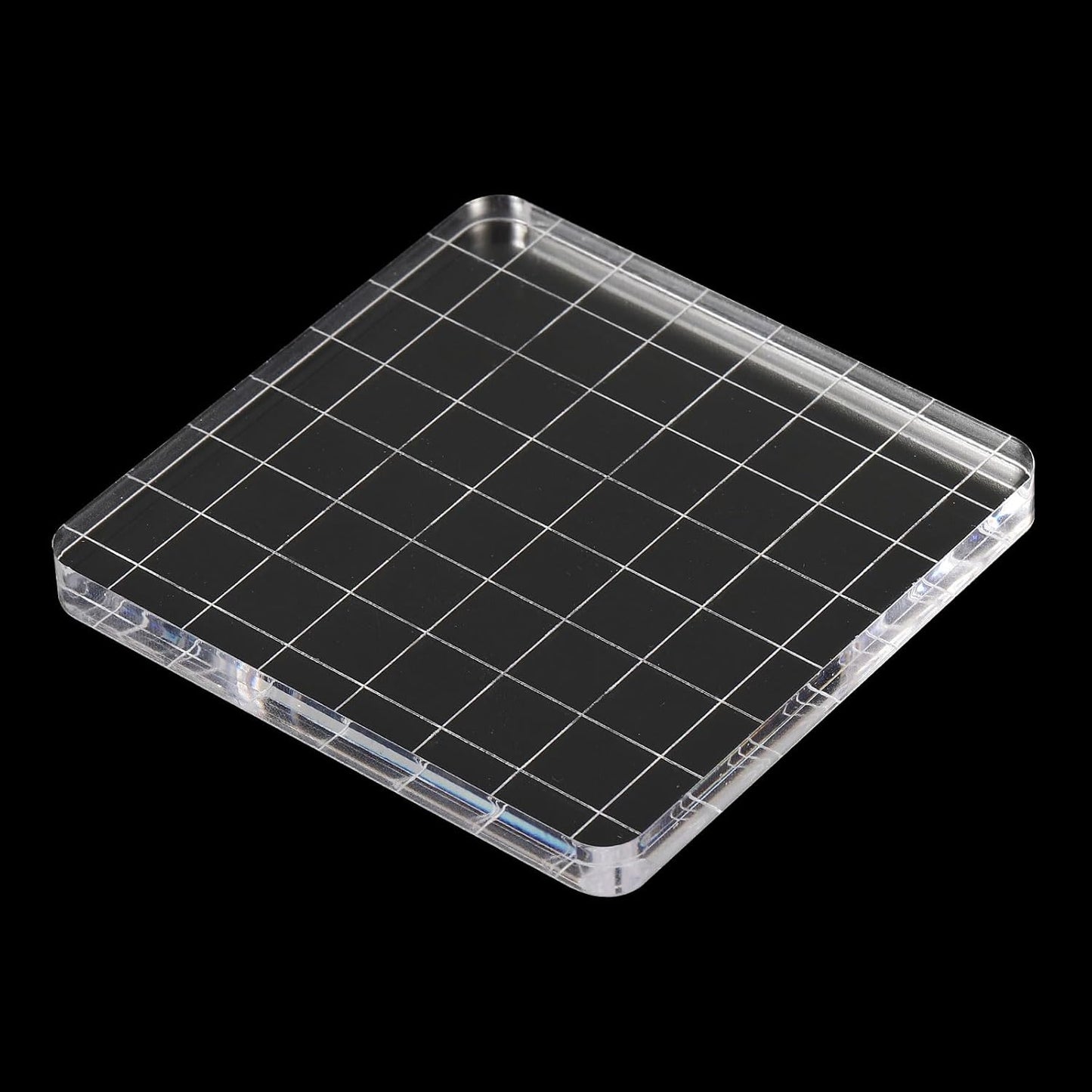 PATIKIL 3" x 3" Acrylic Stamp Block, 2 Pack Clear Stamping Block with Grid Lines Decorative Mounting Blocks Square for Scrapbooking DIY Crafts Card Making